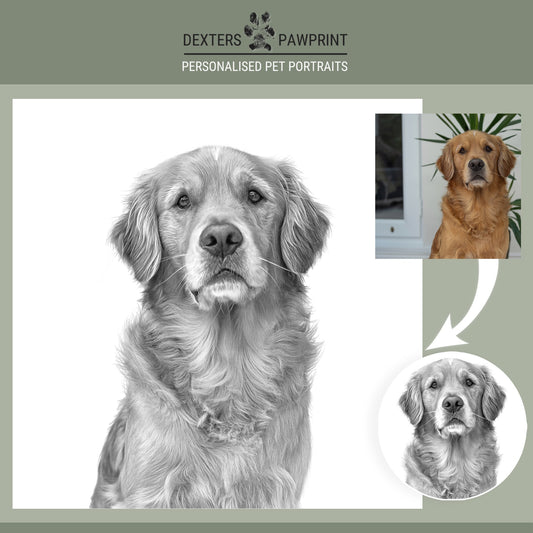 Custom Pet Edit - Black and White Pencil - Personalised Pet Portrait
