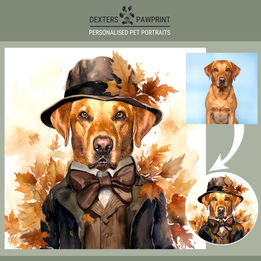 Autumn Pet Edit - Autumn Dressed - Personalised Pet Portrait
