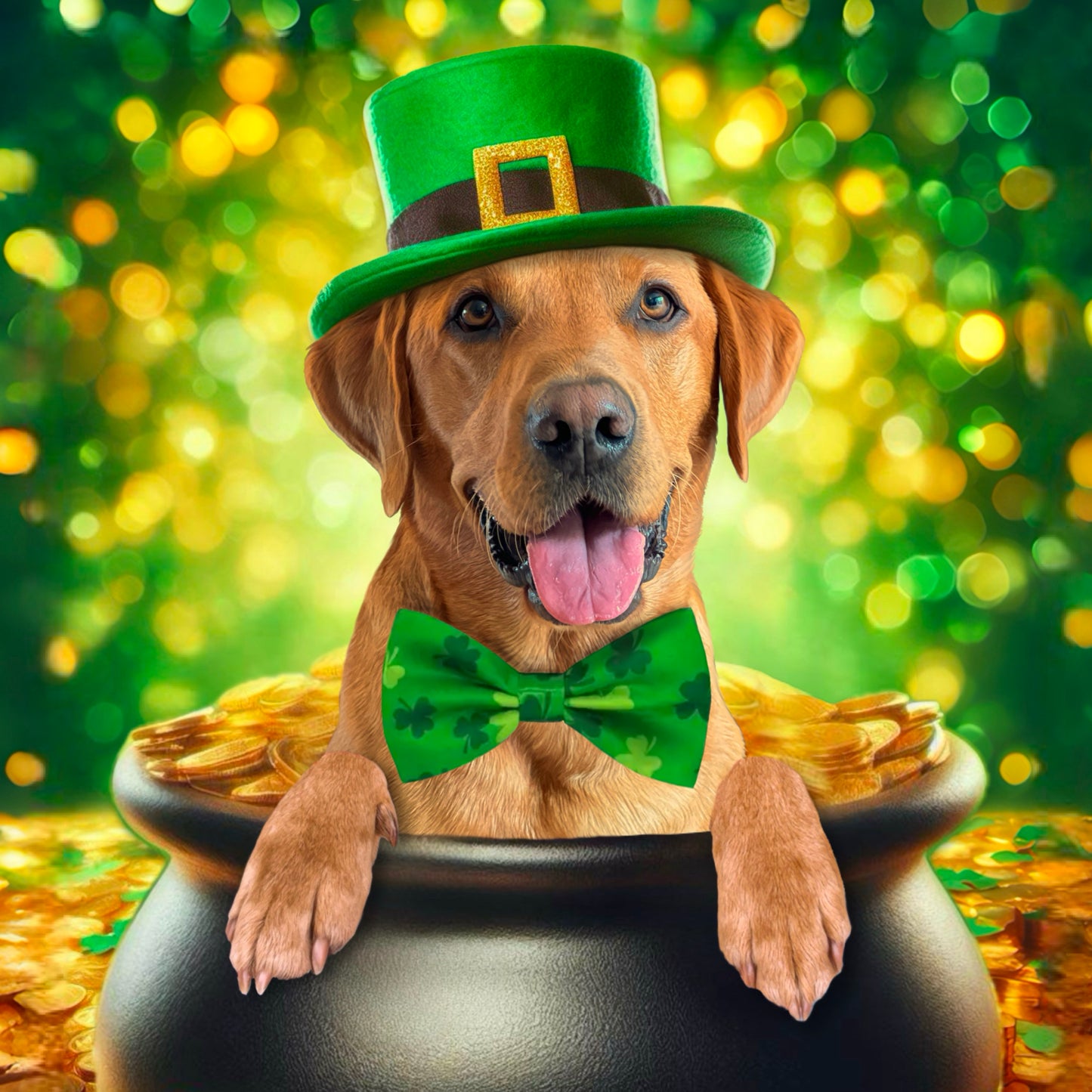 St Patrick’s Day Pet Edit - Pot O’ Gold - Personalised Pet Portrait