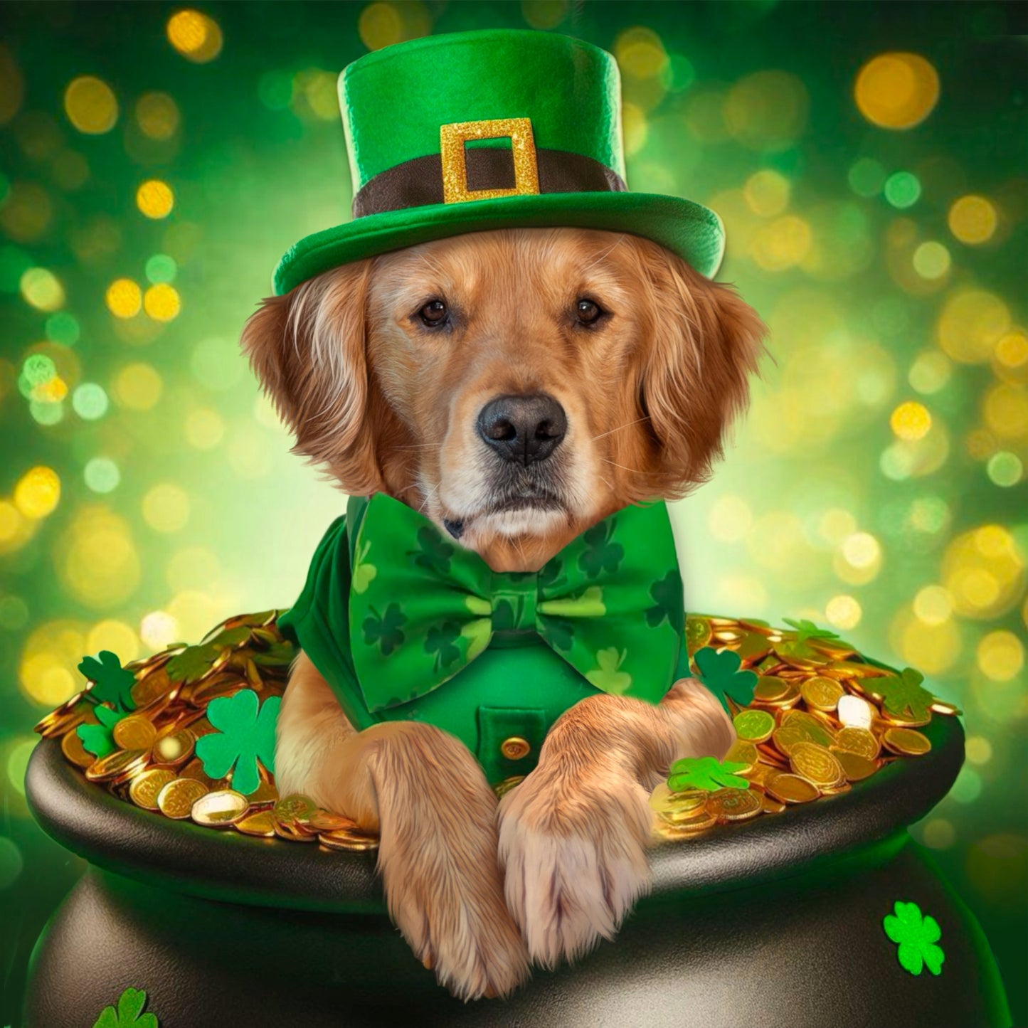 St Patrick’s Day Pet Edit - St Paw-Tricks Day  - Personalised Pet Portrait