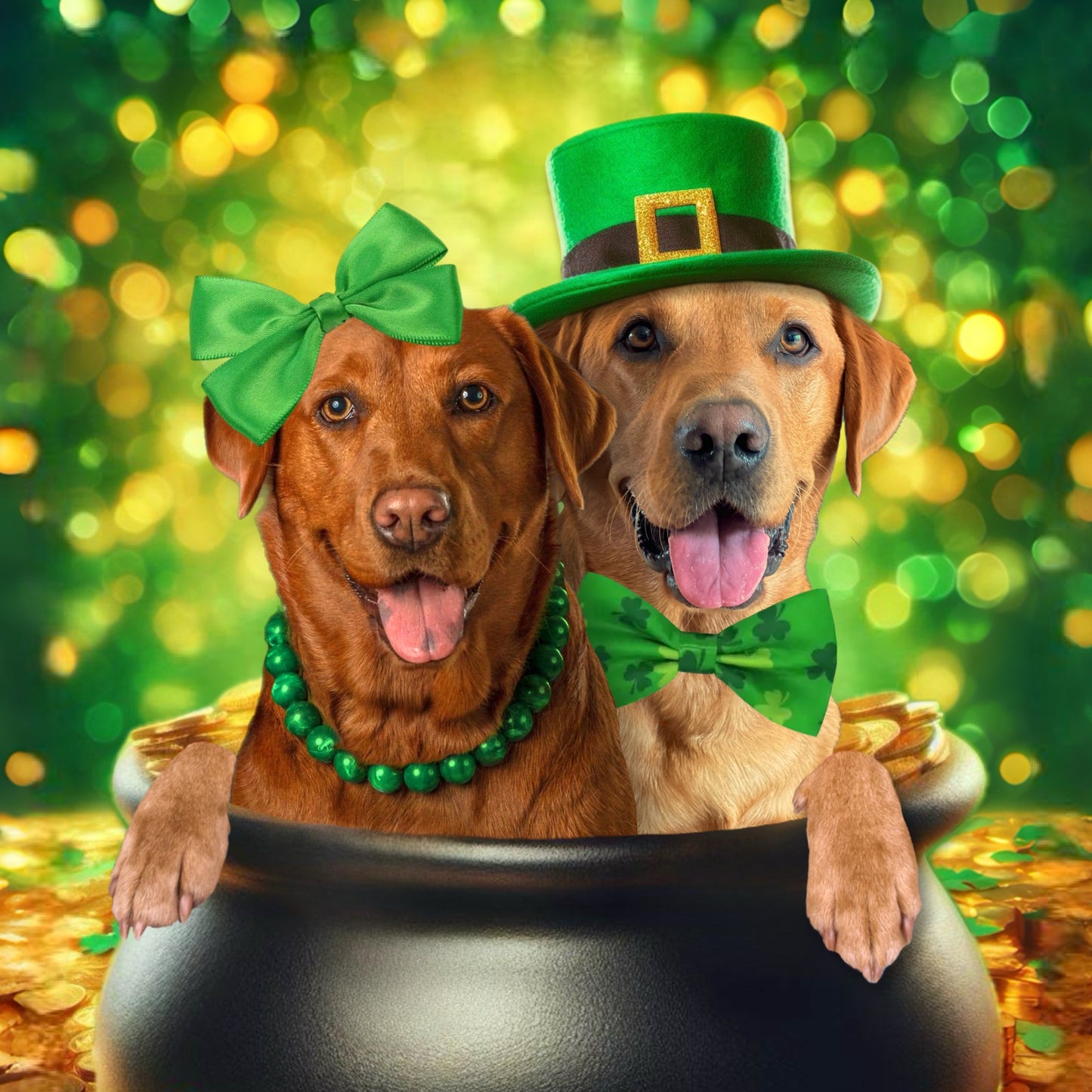 St Patrick’s Day Pet Edit - Pot O’ Gold - Personalised Pet Portrait