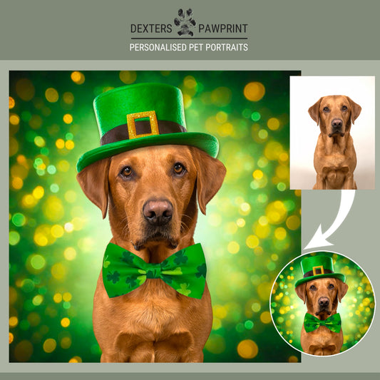 St Patrick’s Day Pet Edit - My Lucky Charm  - Personalised Pet Portrait