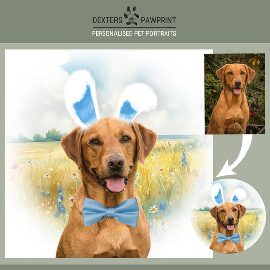 Spring/ Easter Pet Edit - Easter Bunny - Personalised Pet Portrait
